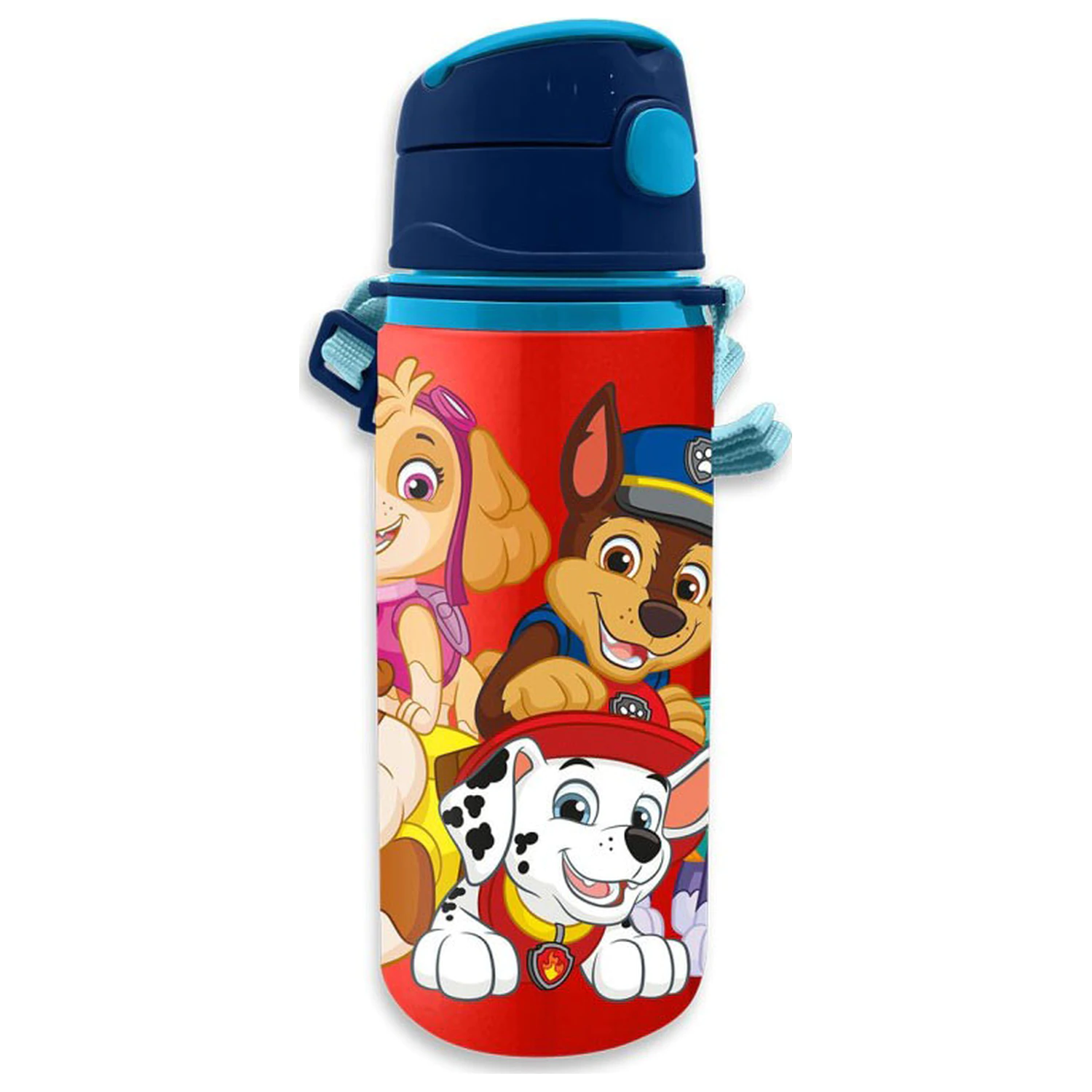 Paw Patrol Czerwona aluminiowa butelka ze słomką z haczykiem 600 ml zdjęcie produktu