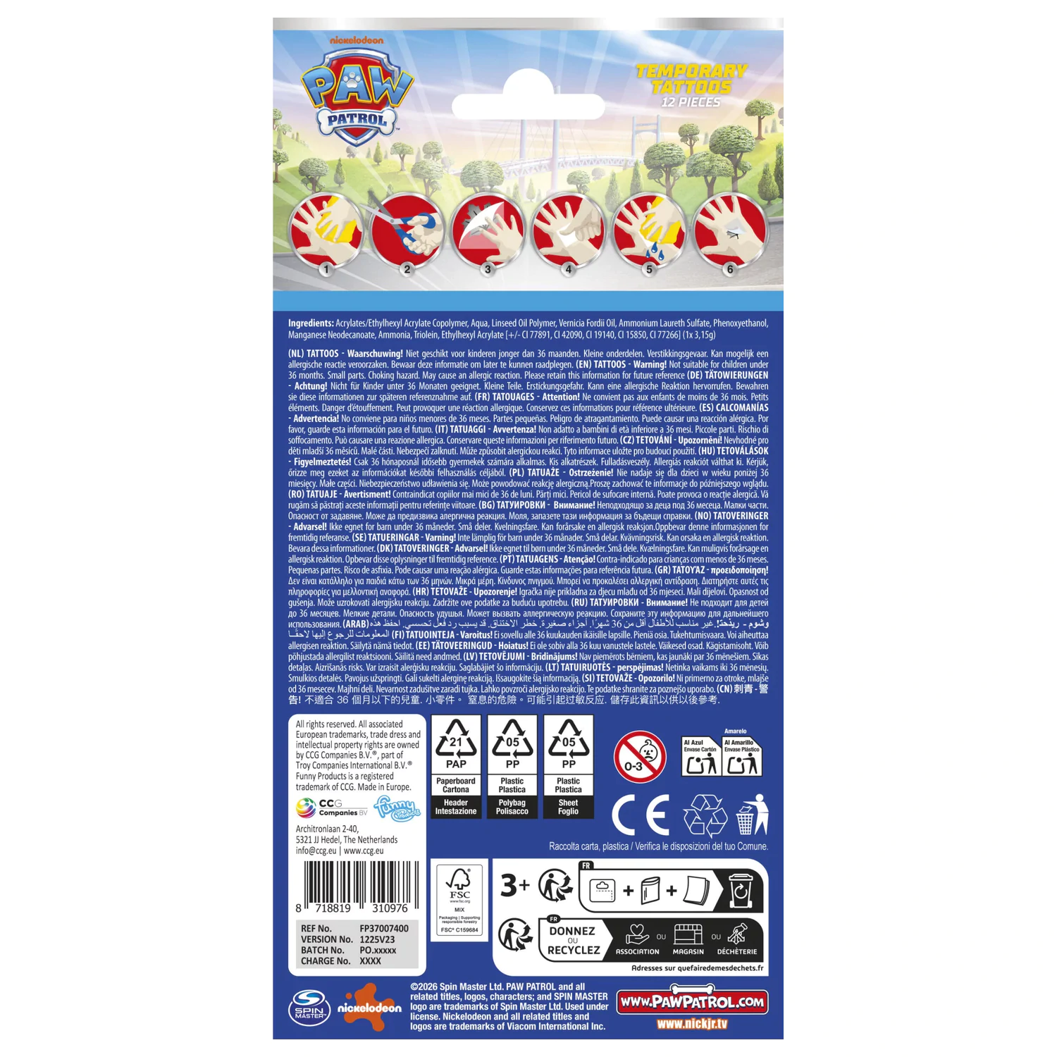Paw Patrol Rescue Tattoo 12 szt. zdjęcie produktu