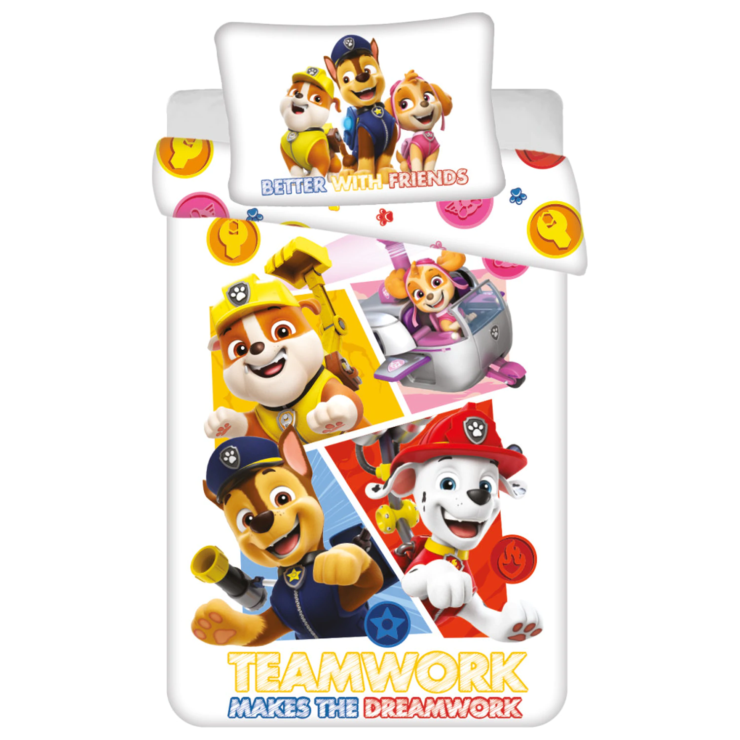 Paw Patrol Teamwork poszwa na kołdrę dla maluchów/przedszkolaków zdjęcie produktu