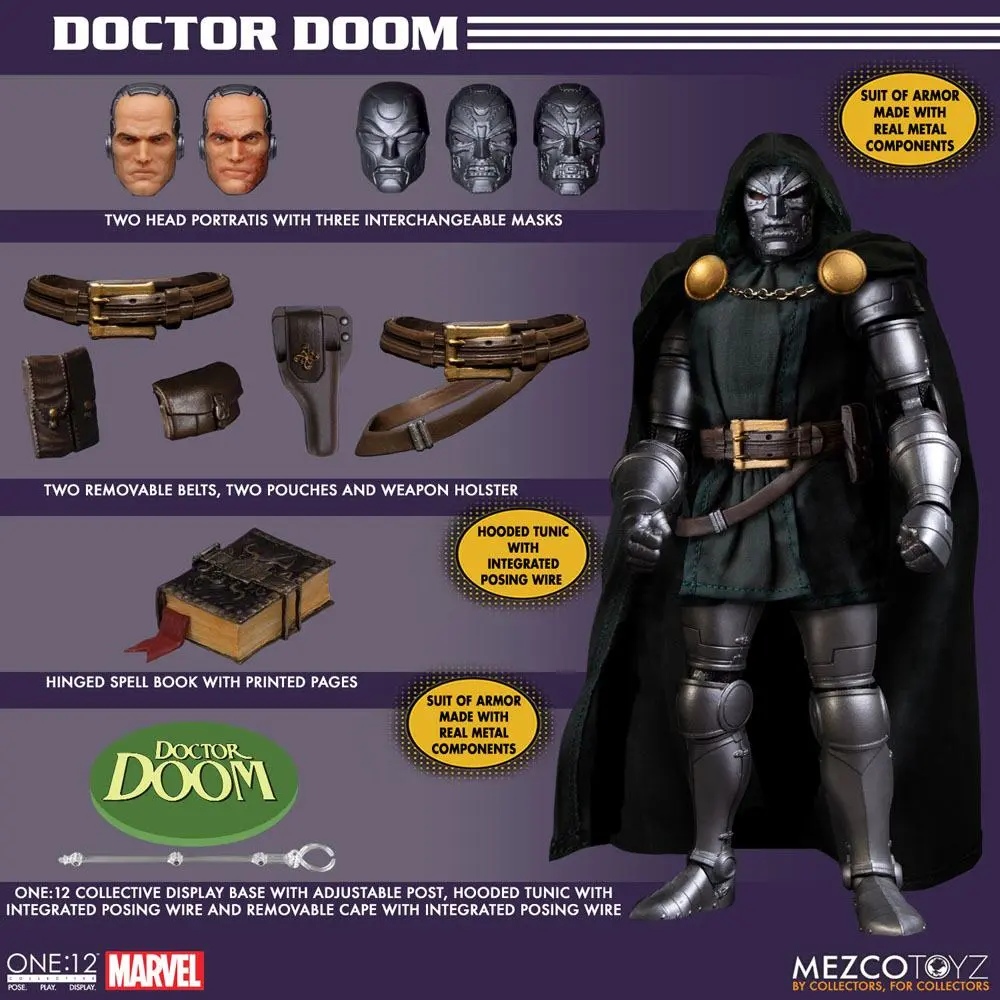 Marvel Figurka akcji 1/12 Doctor Doom 17 cm zdjęcie produktu