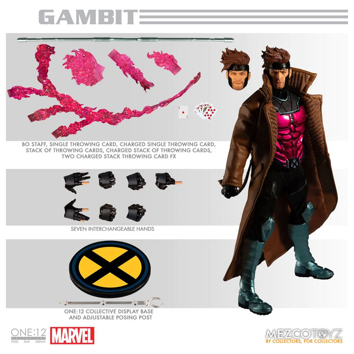 Marvel figurka akcji 1/12 Gambit 17 cm zdjęcie produktu