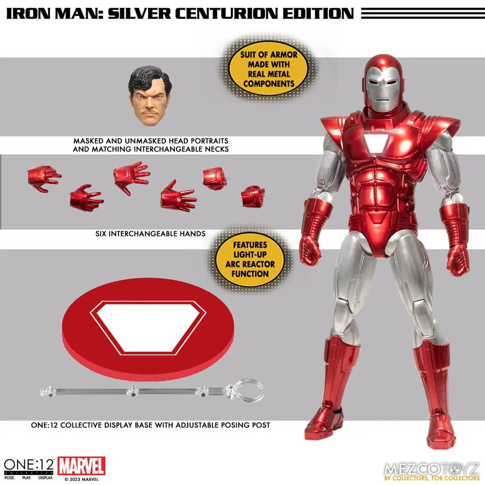 Figurka Marvel Action 1/12 Iron Man (Silver Centurion Edition) 16 cm zdjęcie produktu