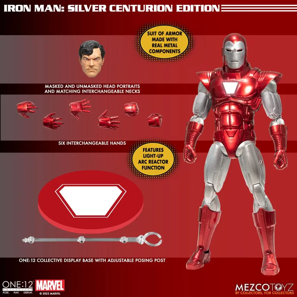 Figurka Marvel Action 1/12 Iron Man (Silver Centurion Edition) 16 cm zdjęcie produktu