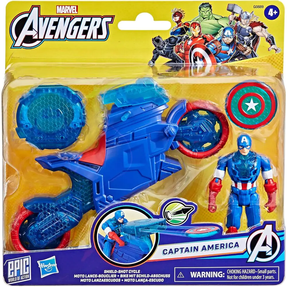 Marvel Avengers Motocykl Rzucający Tarczą + figurka Captain America zdjęcie produktu