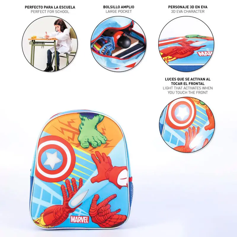 Plecak 3D Marvel Avengers z lampkami 31 cm zdjęcie produktu