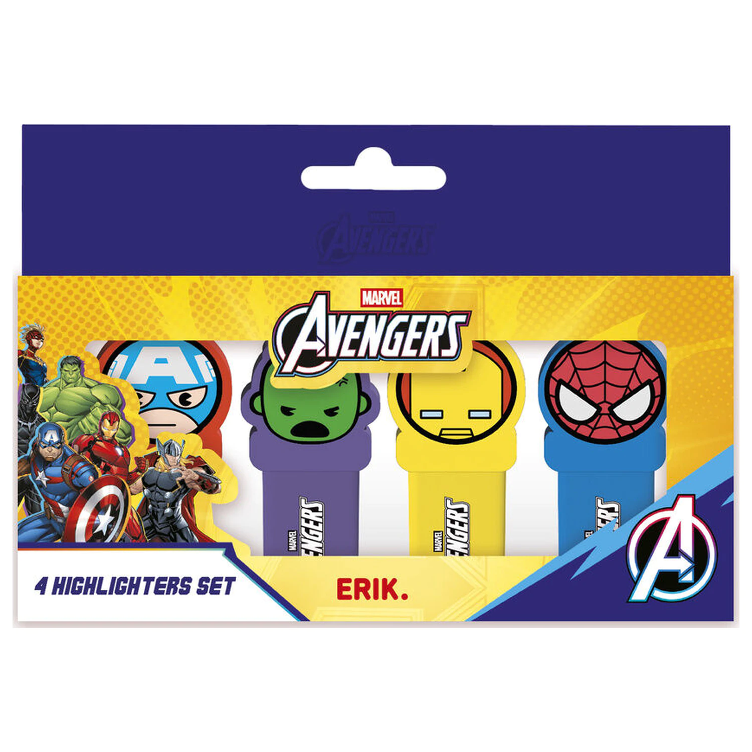 Marvel Avengers zestaw 4 zakreślaczy z topperem zdjęcie produktu