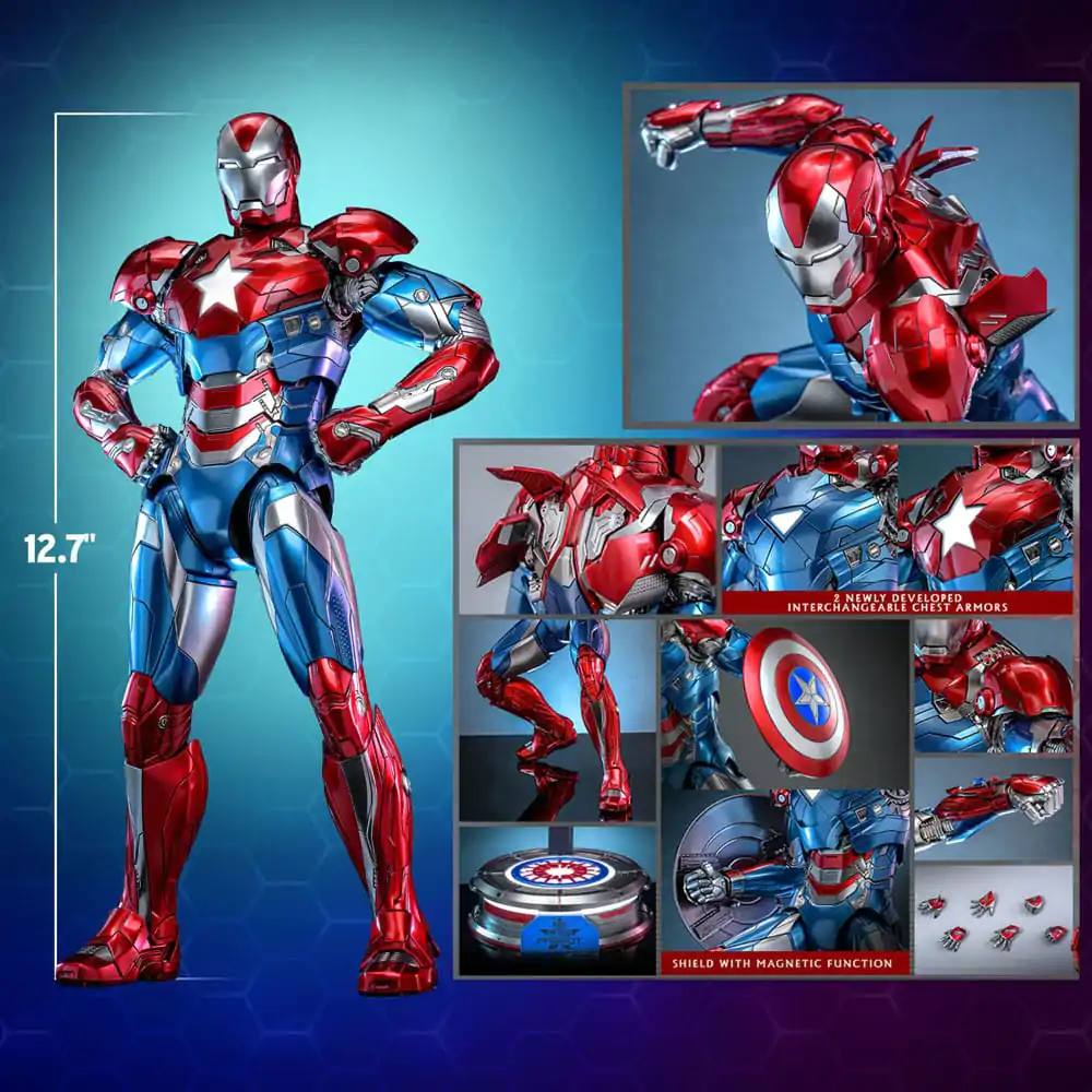 Marvel Comic Diecast Masterpiece Figurka Akcji 1/6 Iron Patriot Hot Toys Exclusive 32 cm zdjęcie produktu