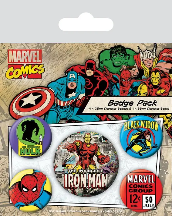 Marvel Comics przypinane buttony (5 szt.) Iron Man zdjęcie produktu