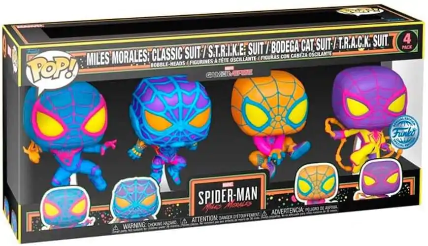 Marvel Funko POP! TV Figurka winylowa 4-Pack Miles Morales (BLKLT) 9 cm zdjęcie produktu