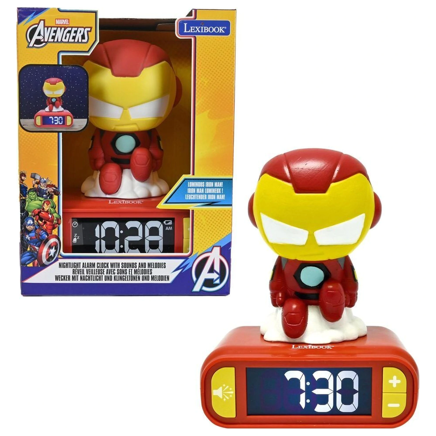 Budzik z lampką nocną Marvel Iron Man zdjęcie produktu