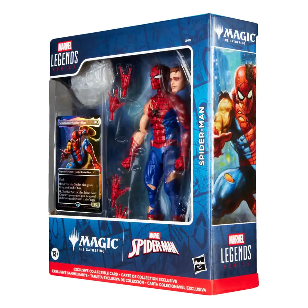 Marvel Legends Magic: The Gathering Figurka akcji Battle-Damaged Spider-Man (plus Ekskluzywna Karta Folia) 15 cm zdjęcie produktu