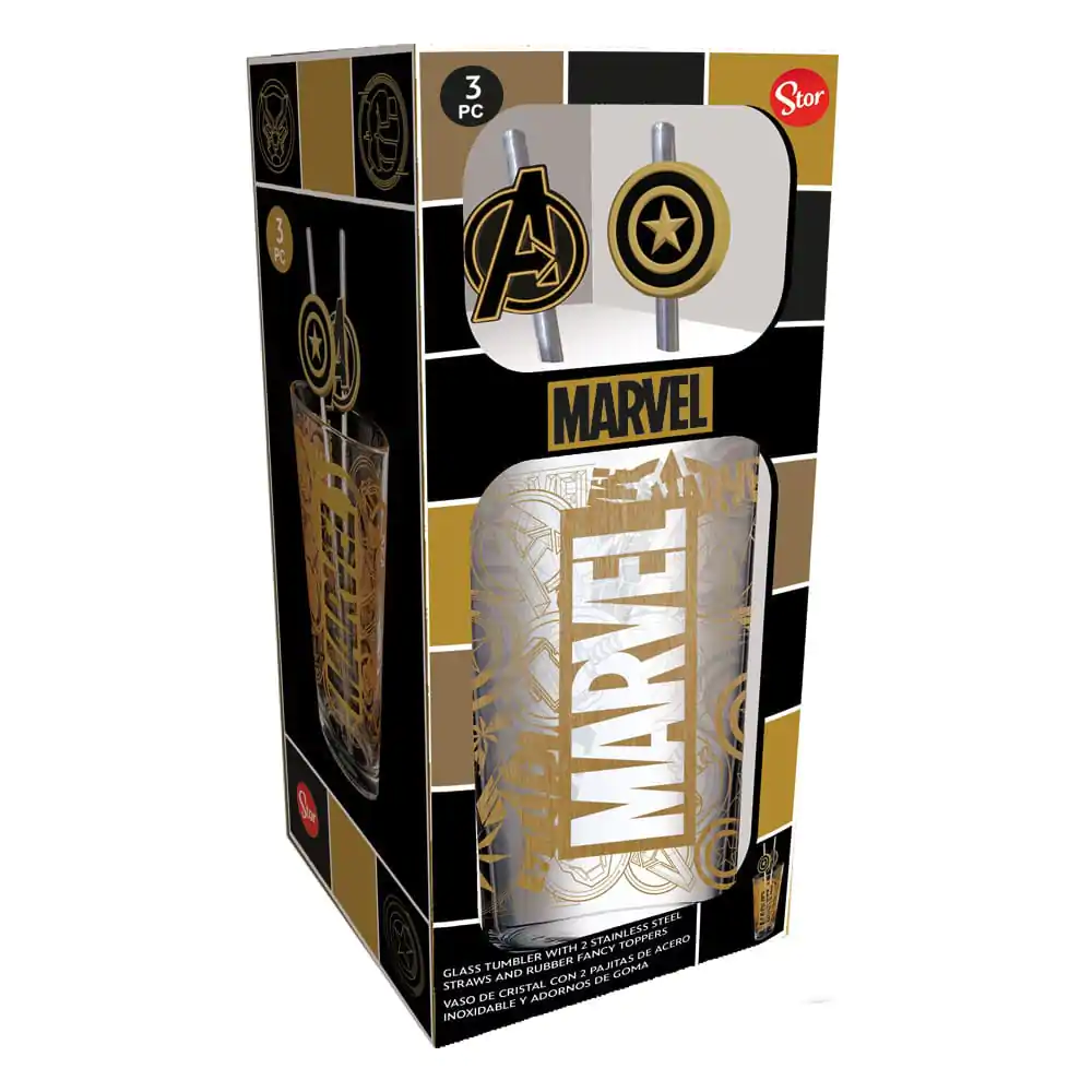 Marvel Szklanka ze słomkami Logo i Mściciele 485 ml zdjęcie produktu