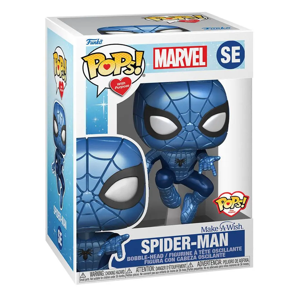 Marvel Make a Wish 2022 POP! Marvel Figurka winylowa Spider-Man (Metallic) 9 cm zdjęcie produktu