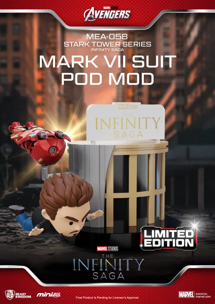 Marvel Mini Egg Attack Figures The Infinity Saga Stark Tower series Tony Stark & Mark VII suit pod mod 12 cm – Figurki zdjęcie produktu