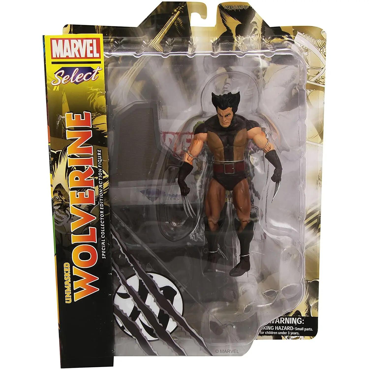 Marvel Select Figurka Akcji Wolverine w brązowym kostiumie bez maski 18 cm zdjęcie produktu