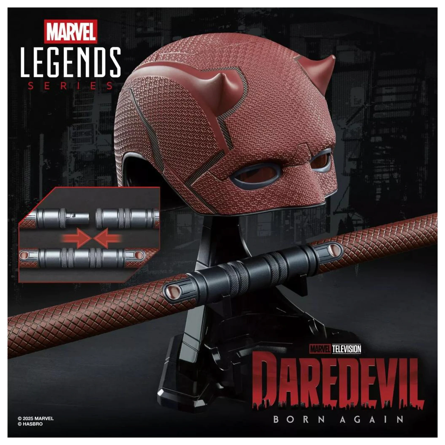 MARVEL Kask i pałka Billy club Premium replika do odgrywania ról z serii Daredevil Legend zdjęcie produktu