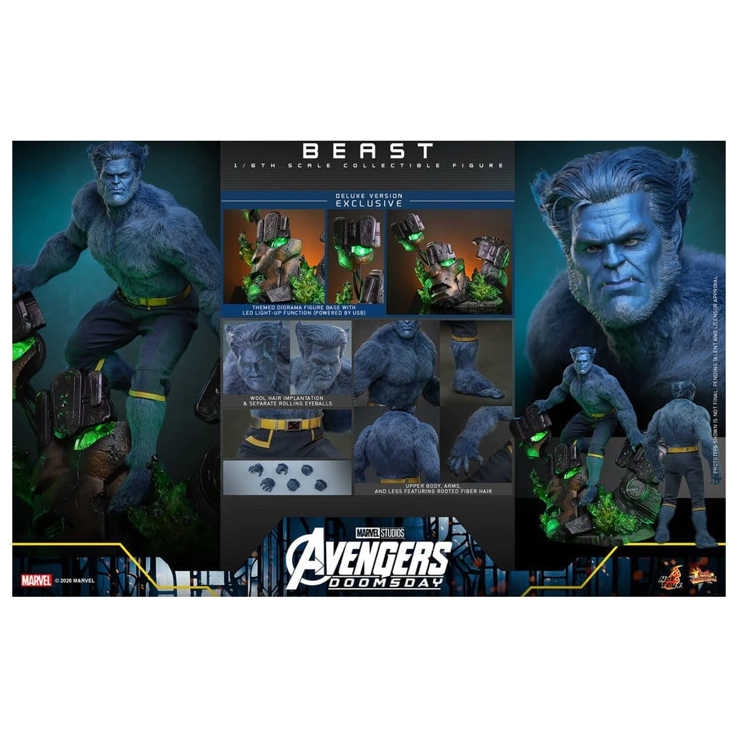 Marvel X-Men Movie Masterpiece figurka akcji 1/6 Beast Deluxe Version 33 cm zdjęcie produktu