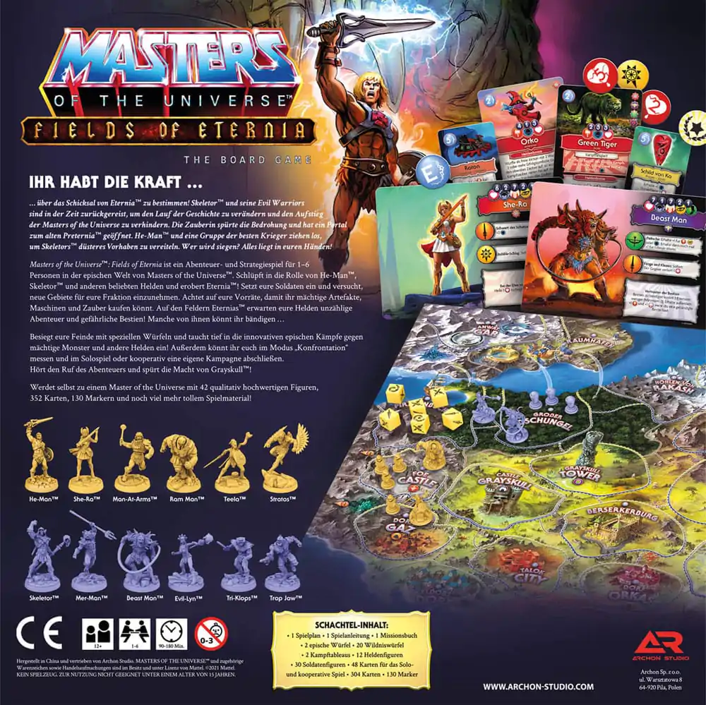 Masters of the Universe Board Game Fields of Eternia Niemiecka Edycja zdjęcie produktu