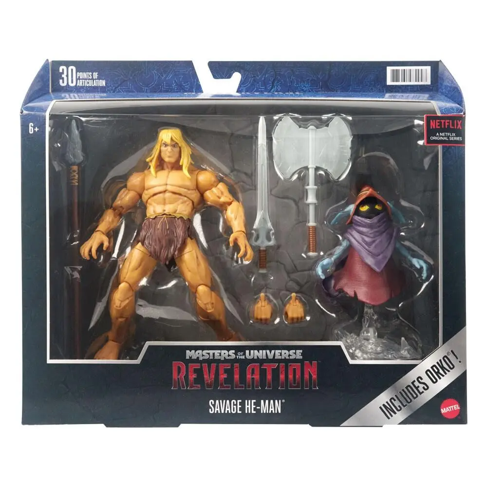 Masters of the Universe: Revelation Masterverse Figurki akcji 2022 Deluxe Savage He-Man & Orko 18 cm zdjęcie produktu