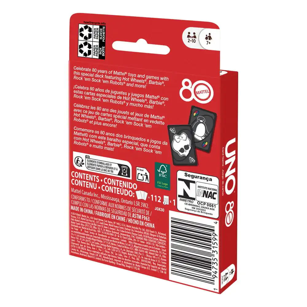 Mattel 80th Anniversary Gra karciana UNO Ruby Red zdjęcie produktu