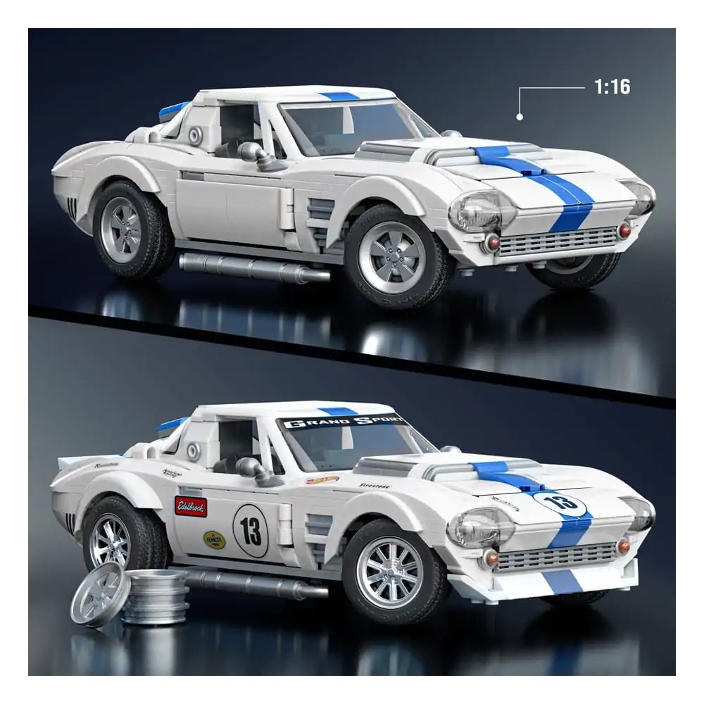 Mattel Brick Shop Hot Wheels Elite Series Zestaw konstrukcyjny 1/16 Corvette Grand Sport zdjęcie produktu