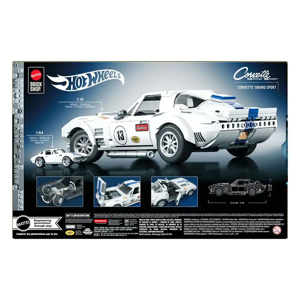 Mattel Brick Shop Hot Wheels Elite Series Zestaw konstrukcyjny 1/16 Corvette Grand Sport zdjęcie produktu