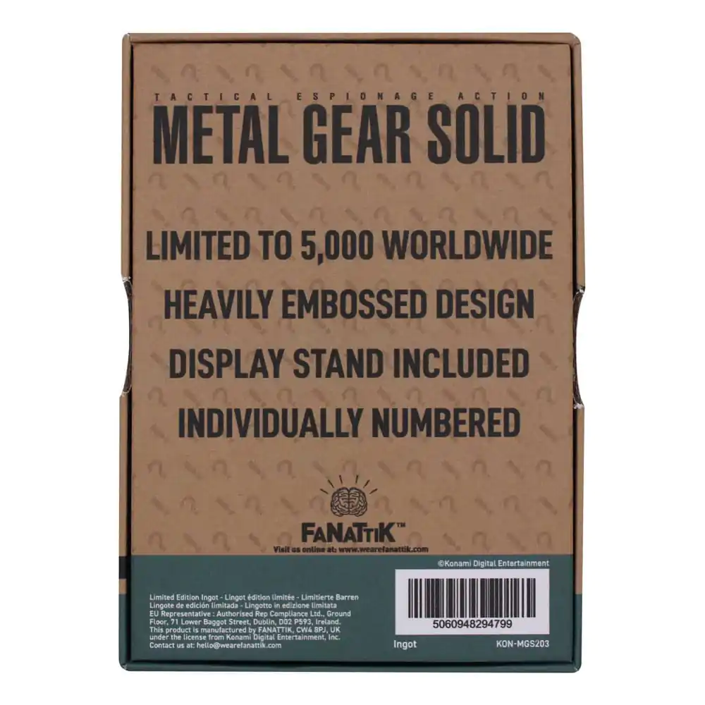 Metal Gear Solid 2 Ingot Raiden Limited Edition Sztabka zdjęcie produktu