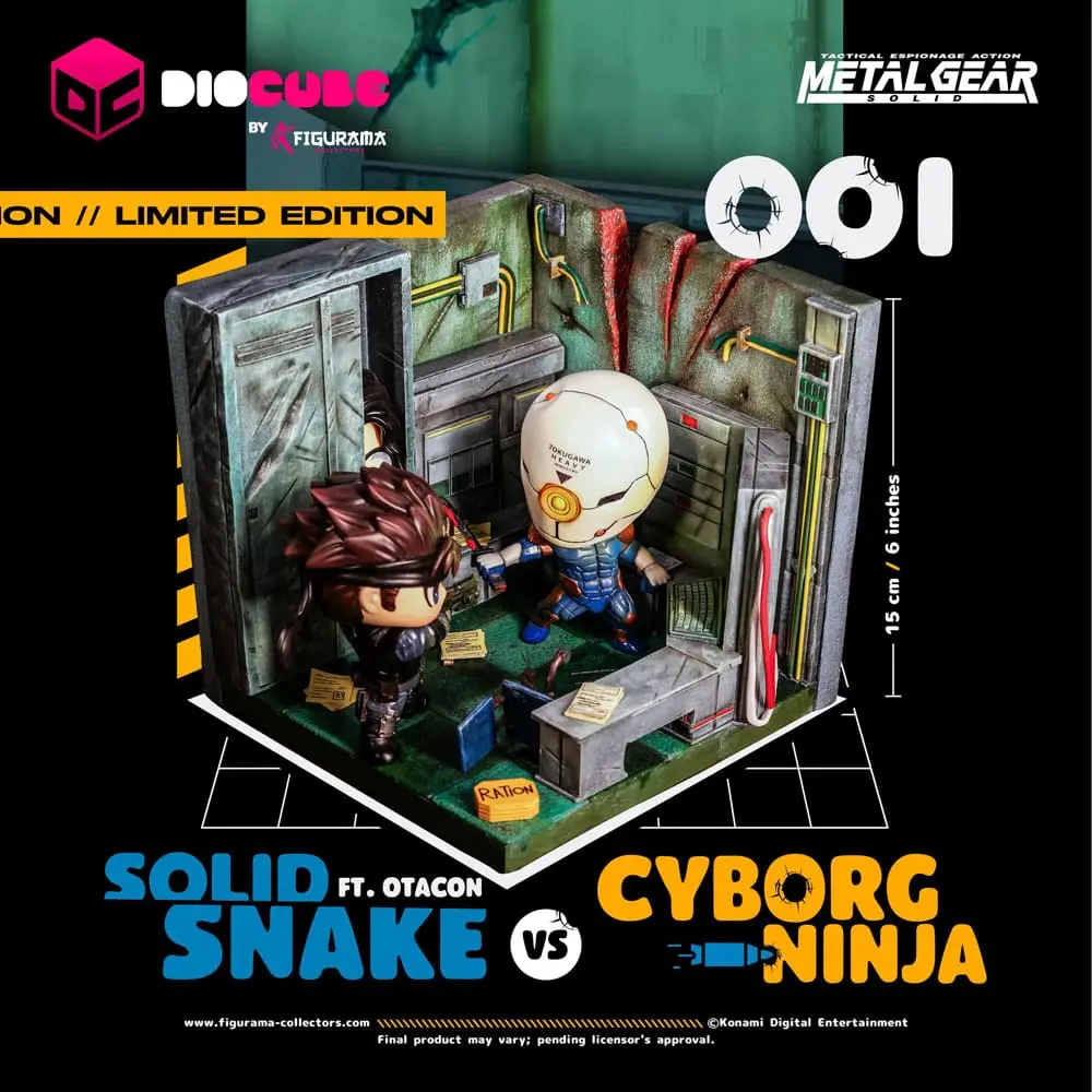 Metal Gear Solid DioCube Diorama PVC Solid Snake Vs Cyborg Ninja Ft Otacon 15 cm zdjęcie produktu