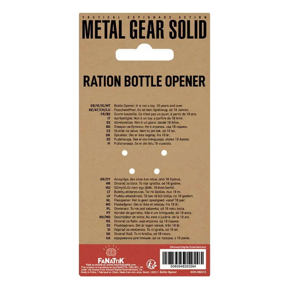 Metal Gear Solid Otwieracz do butelek Solid Ration 8 cm zdjęcie produktu