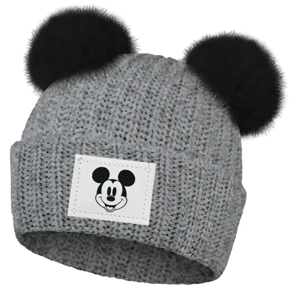 Czapka dziergana Mickey Mouse z pomponem 56/58 cm zdjęcie produktu