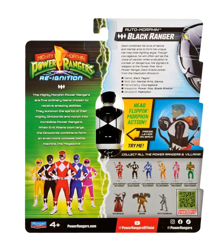 Mighty Morphin Power Rangers Figurka Akcji Auto-Morphin Black Ranger 12 cm zdjęcie produktu