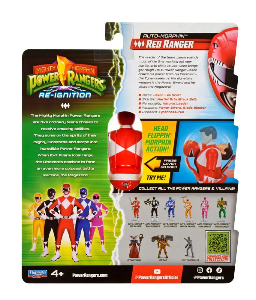 Mighty Morphin Power Rangers Action Figure Auto-Morphin Red Ranger Figurka Akcji 12 cm zdjęcie produktu
