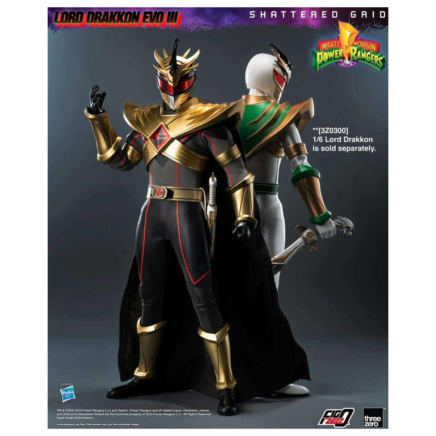 Mighty Morphin Power Rangers Shattered Grid FigZero figurka akcji 1/6 Lord Drakkon Evo III 30 cm zdjęcie produktu