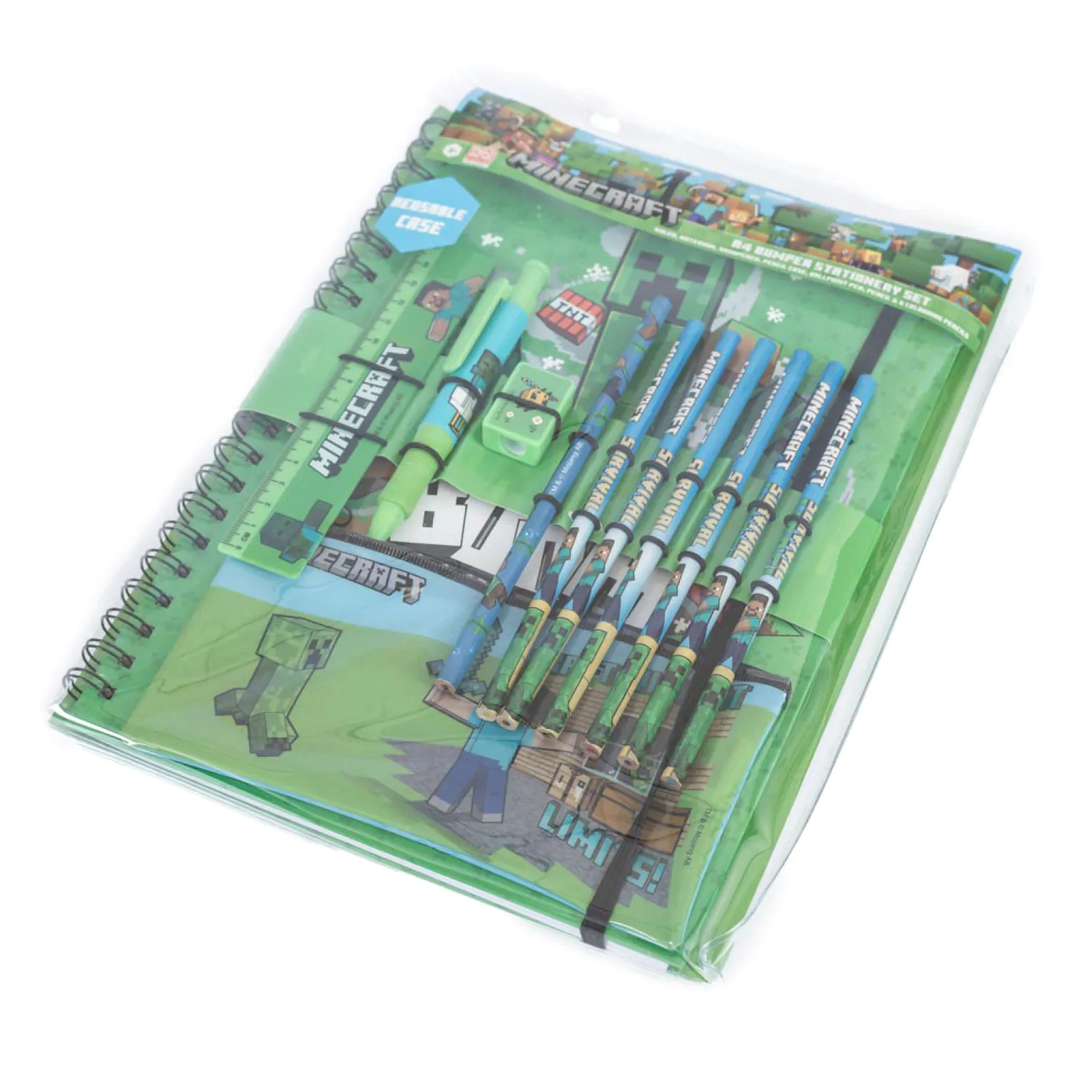 Minecraft 12-częściowy Zestaw Artykułów Papierniczych A4 Bumper zdjęcie produktu