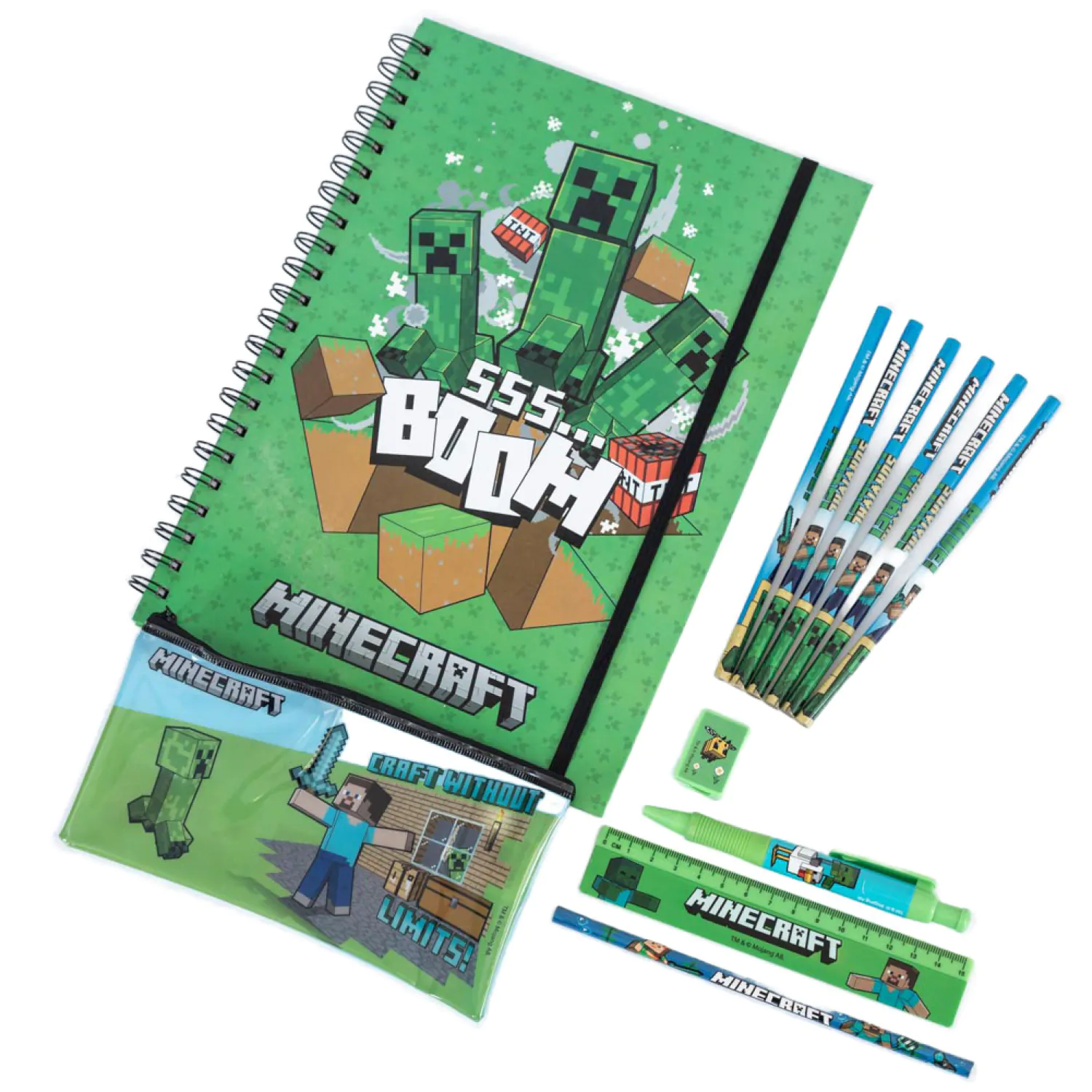 Minecraft 12-częściowy Zestaw Artykułów Papierniczych A4 Bumper zdjęcie produktu
