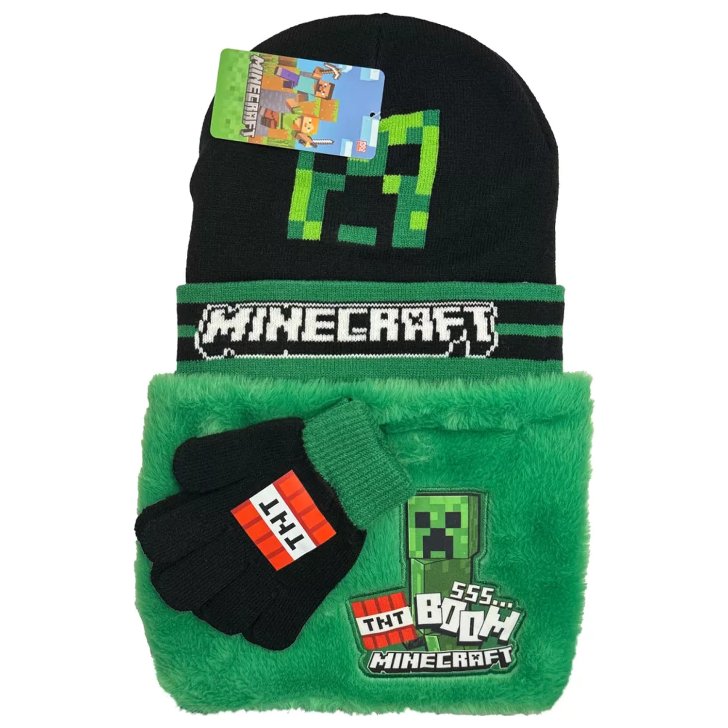 Minecraft Boom Deluxe zestaw dziecięcy czapka, szalik i rękawiczki zdjęcie produktu