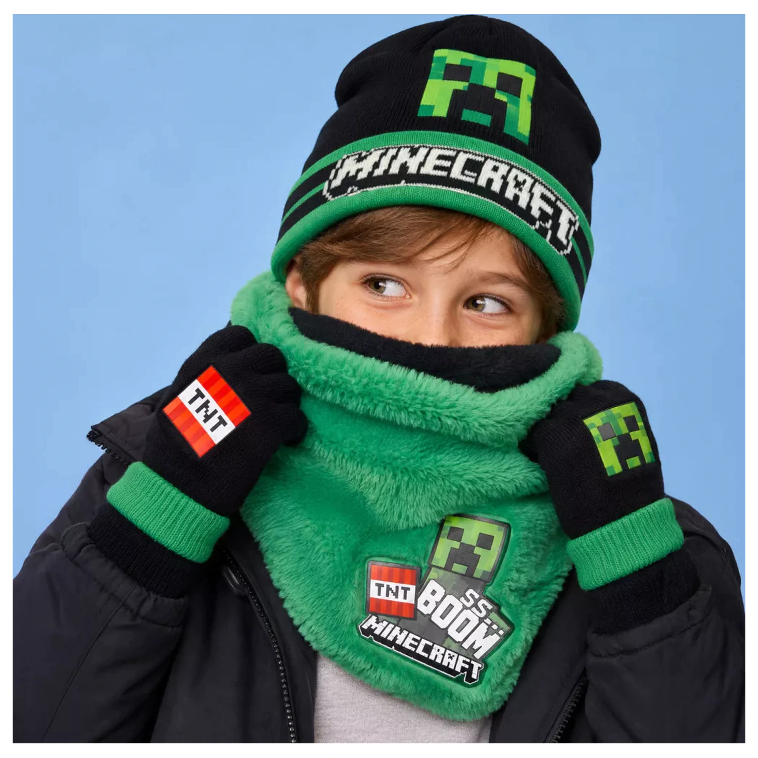 Minecraft Boom Deluxe zestaw dziecięcy czapka, szalik i rękawiczki zdjęcie produktu