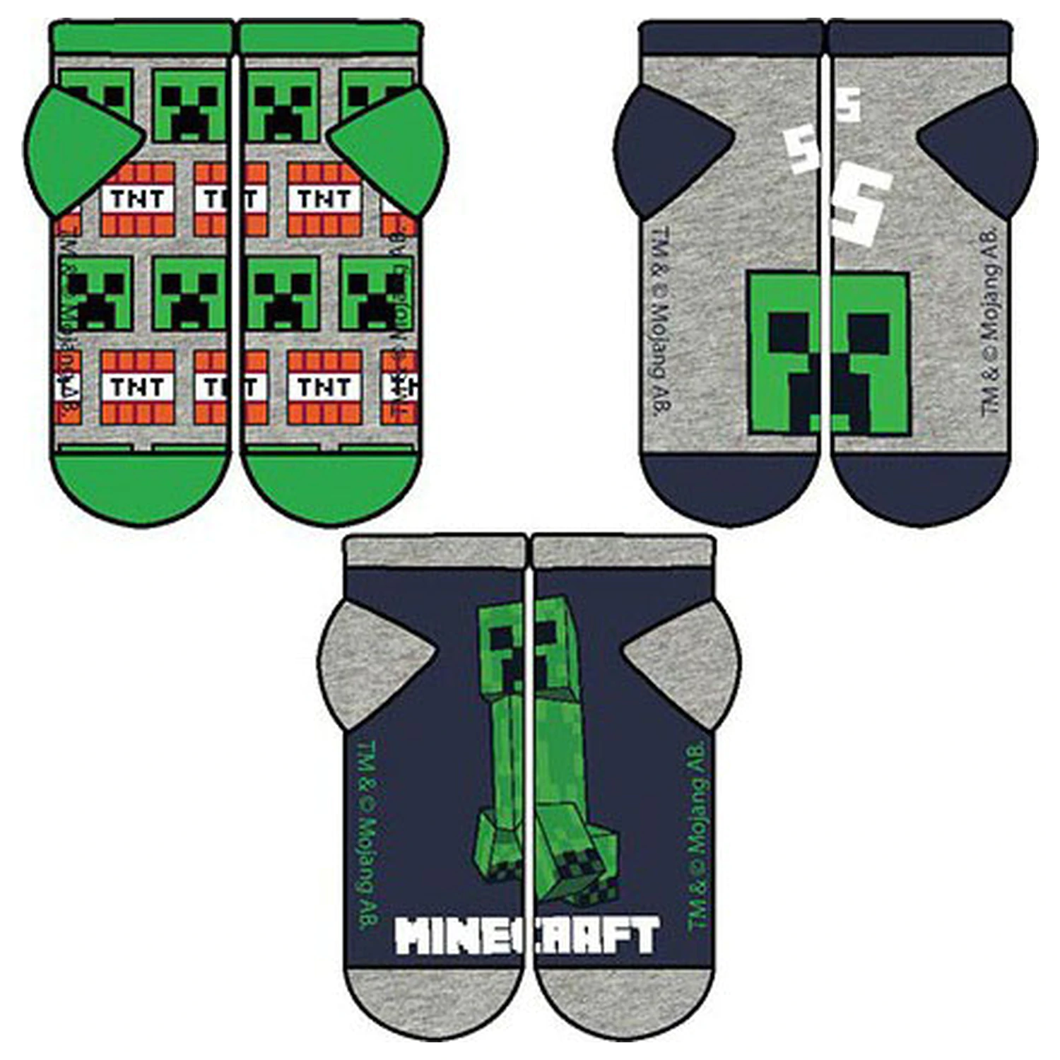 Minecraft Boomstep dziecięce ukryte skarpetki 31/34 zdjęcie produktu