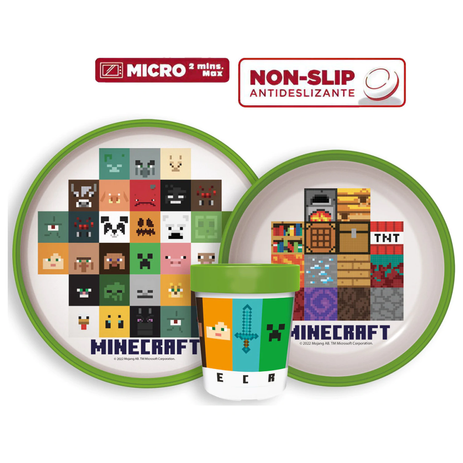 Minecraft Crafters Non-Slip zestaw obiadowy, Micro Plastic zestaw zdjęcie produktu