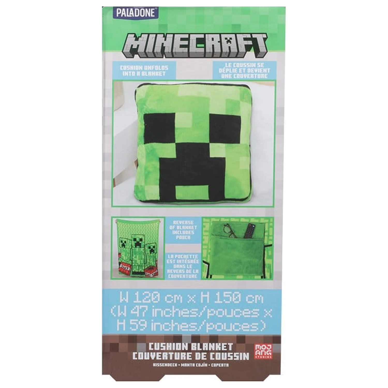 Składana poduszka i kocyk 2 w 1 Minecraft Creeper 150 cm zdjęcie produktu