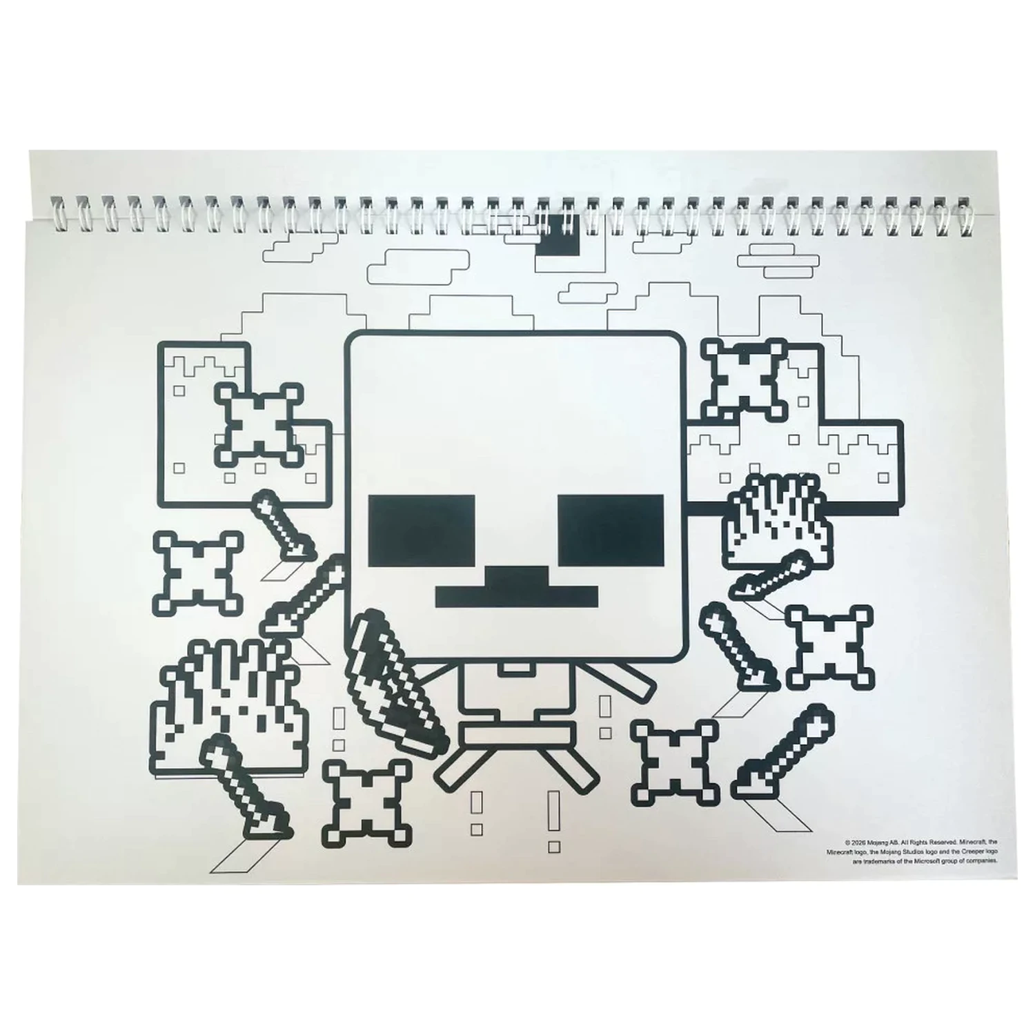 Minecraft Creepers Need Hugs A/4 Szkicownik spiralny z 40 naklejkami zdjęcie produktu