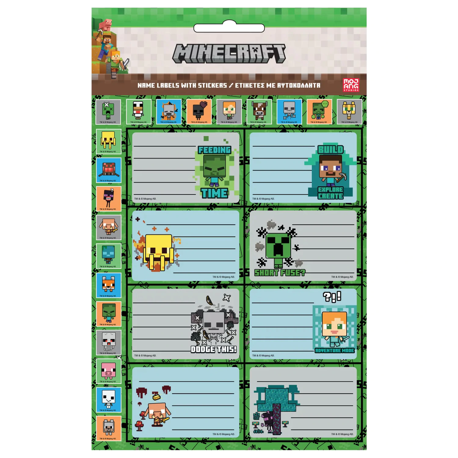 Minecraft Creepers Need Hugs Notebook Etykieta z naklejkami, 16 sztuk zdjęcie produktu