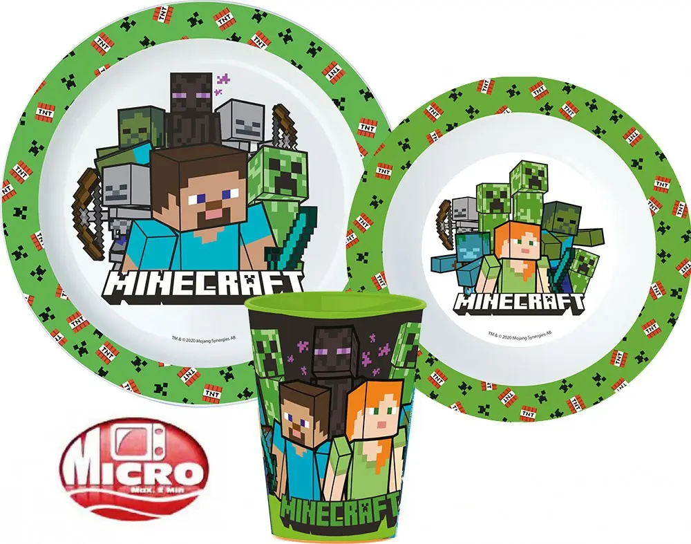 Minecraft zestaw naczyń, zestaw mikro plastikowy zdjęcie produktu