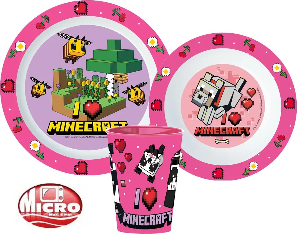 Zestaw obiadowy Minecraft, zestaw mikro plastikowy zdjęcie produktu