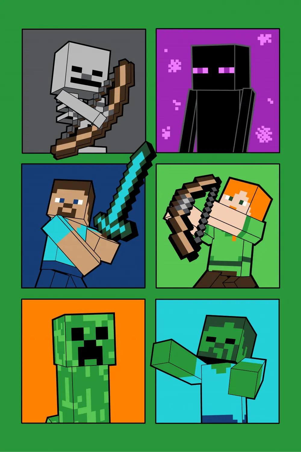 Minecraft Fight Badges koc polarowy 100*150cm zdjęcie produktu