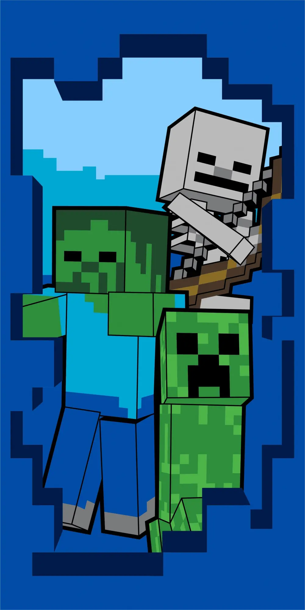 Minecraft ręcznik kąpielowy, ręcznik plażowy Beware 70*140cm zdjęcie produktu