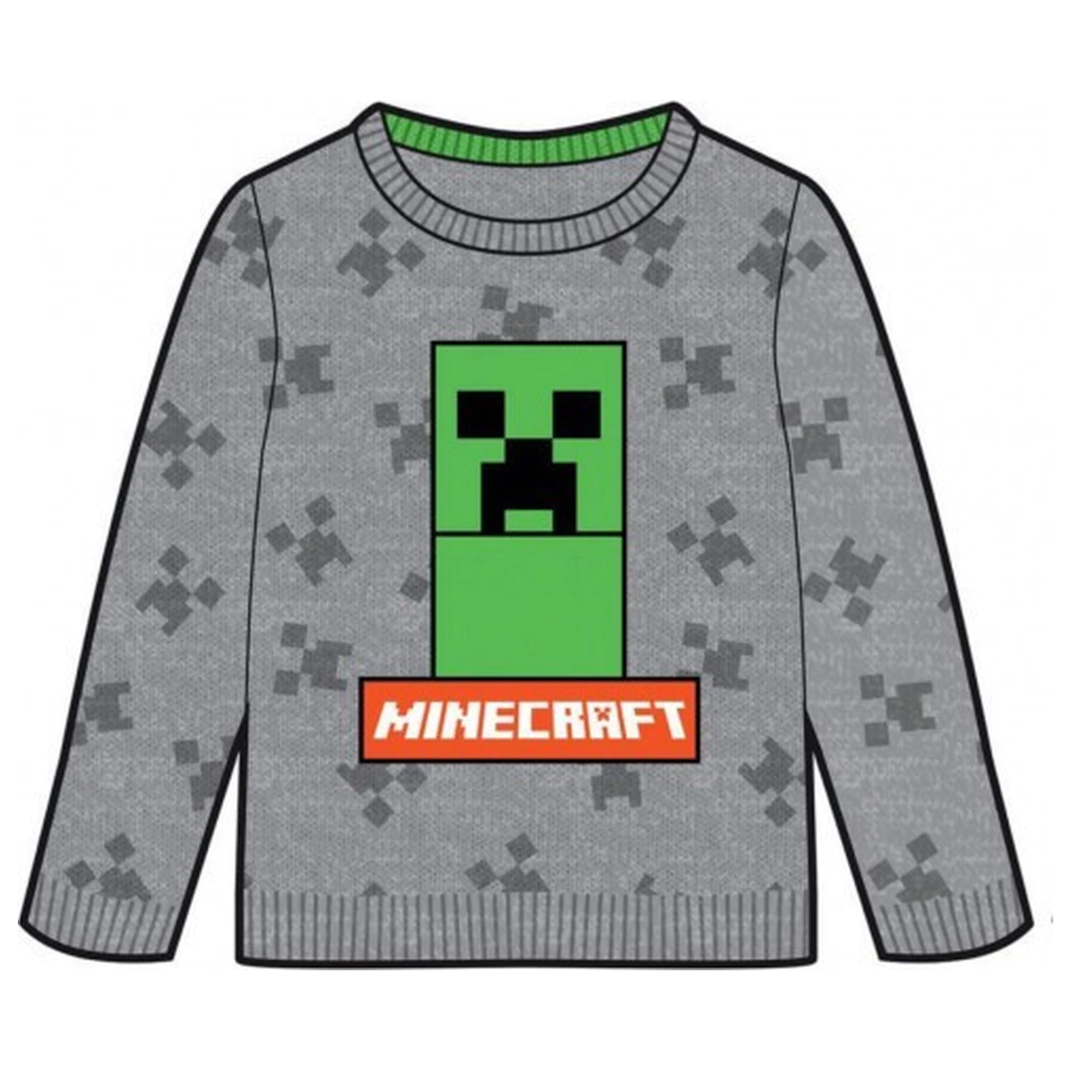 Minecraft Szary Sweter dzianinowy dla dzieci zdjęcie produktu