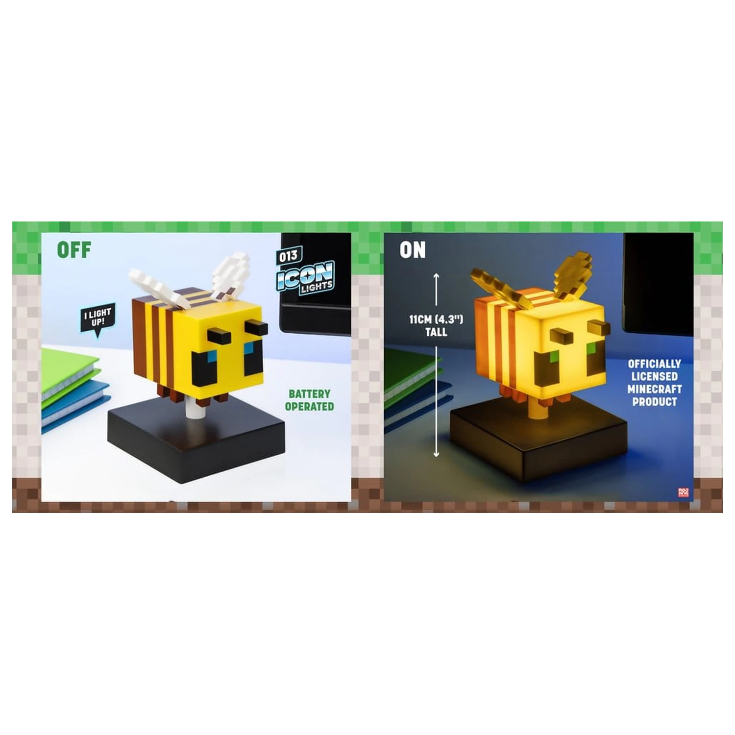 Minecraft Icon Light Bee Lampka nocna 11 cm zdjęcie produktu