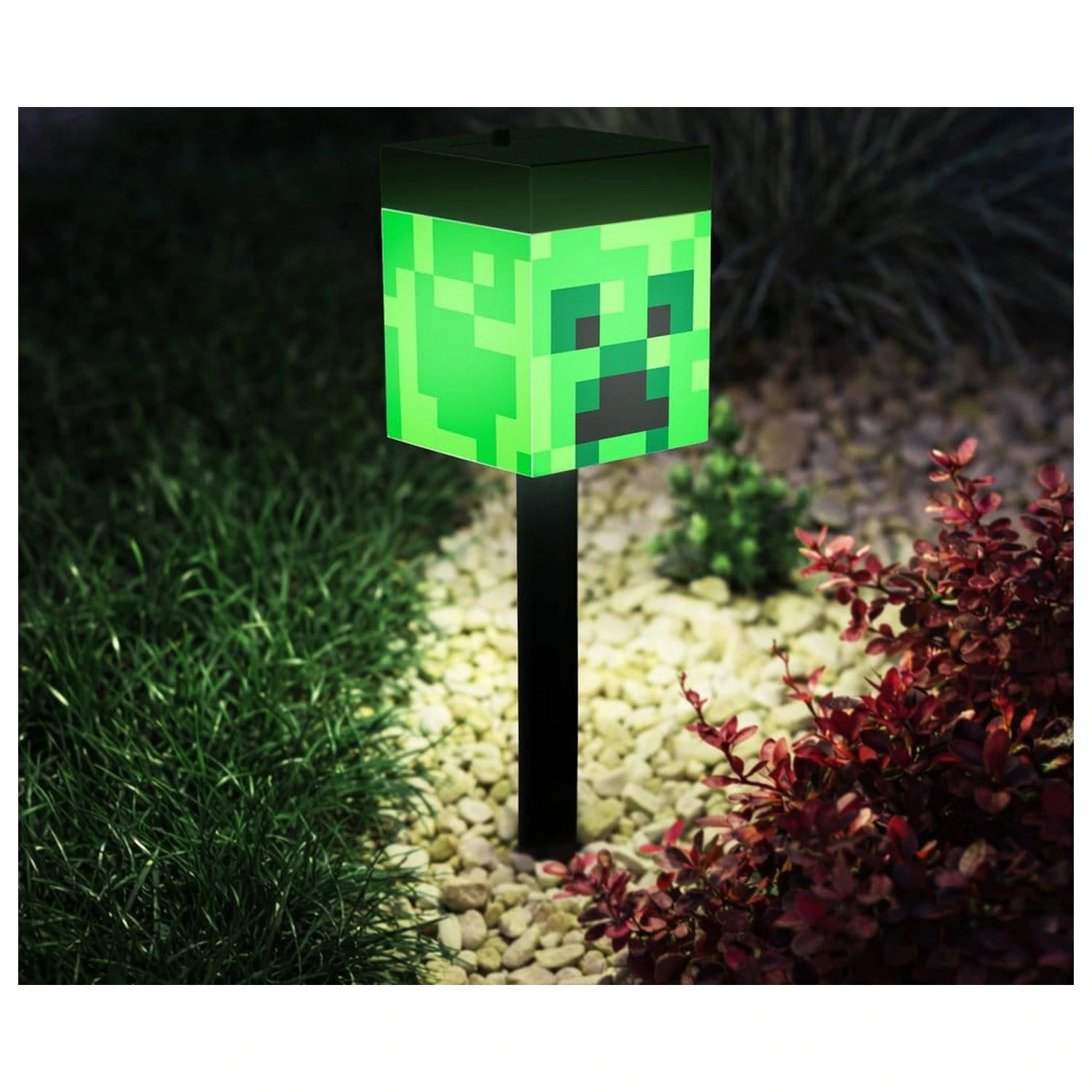 Minecraft LunaGlo Lampa solarna Creeper do wbijania w ziemię zdjęcie produktu