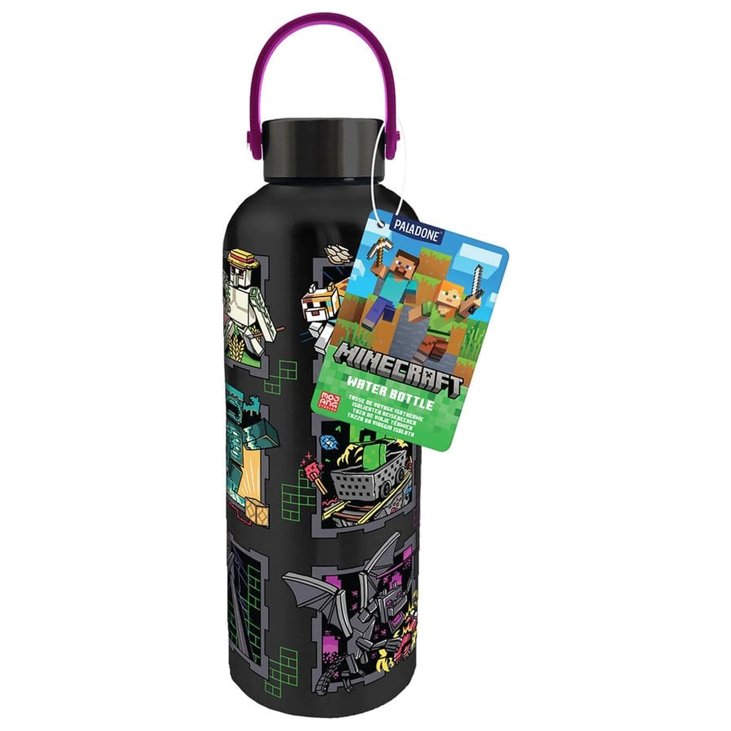 Minecraft Mascots Metalowa Butelka na wodę z uchwytem Carry Loop zdjęcie produktu